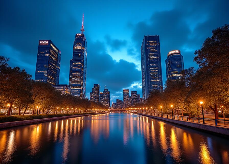 Melbourne Arts Precinct at Dusk